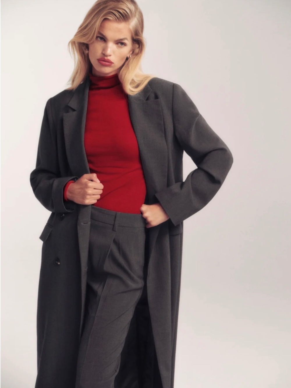 Reformation Lucas Coat Grey - Size XS